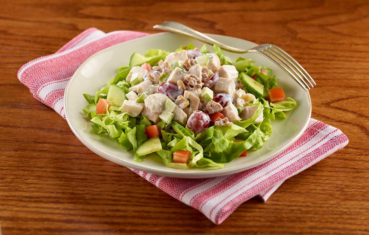 Apple and Walnut Chicken Salad with Green Salad
