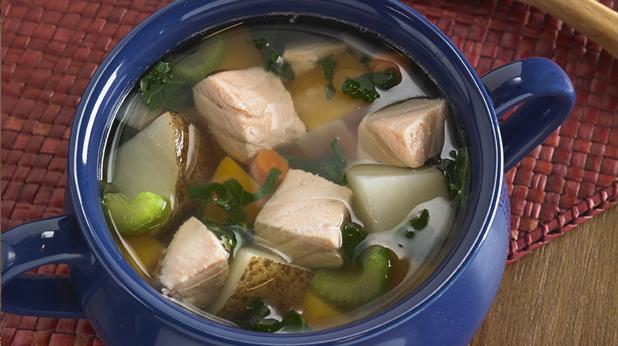 Fish Soup with Potato 和 Greens
